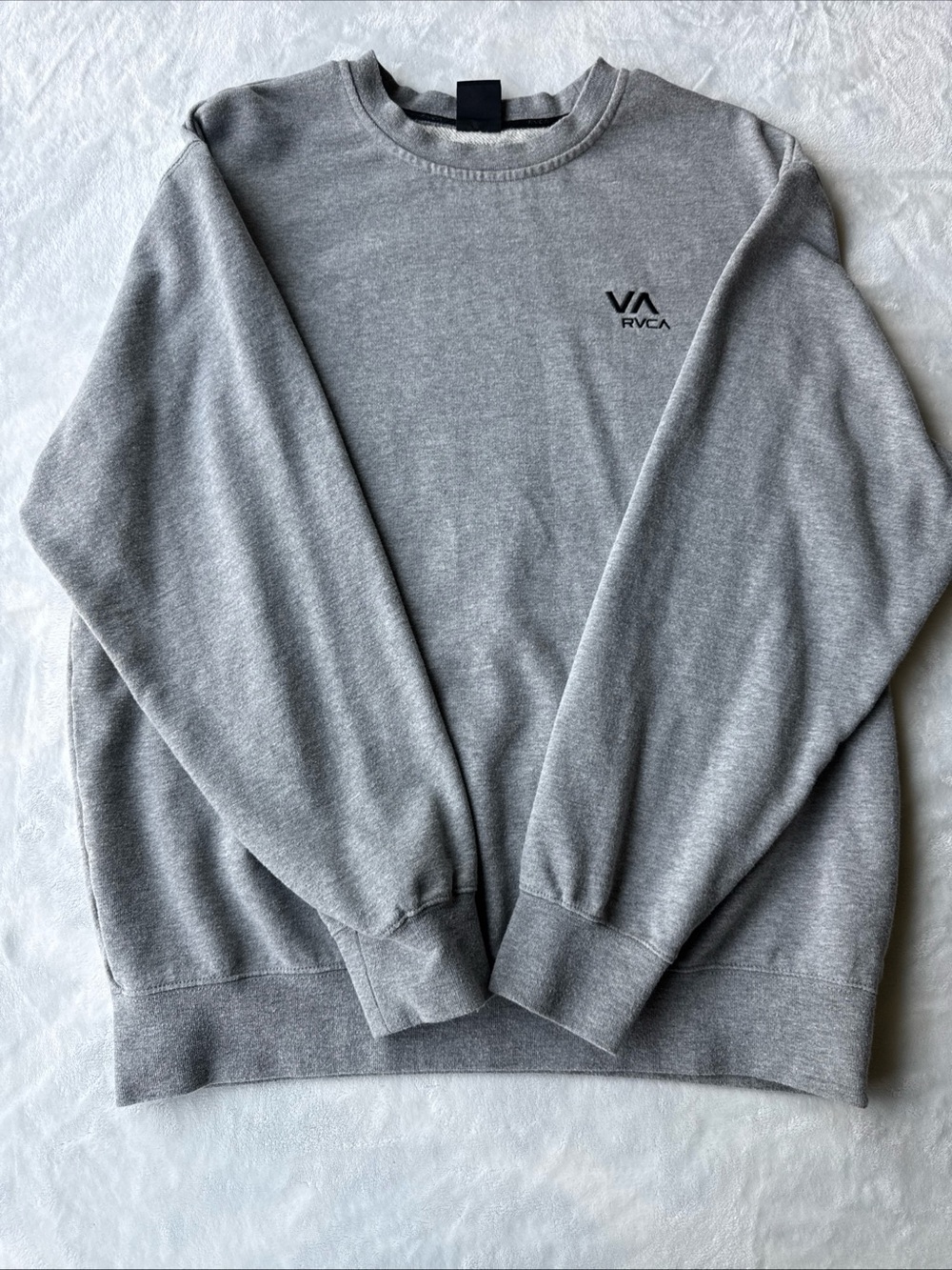 RVCA Light Gray Crewneck Sweatshirt with VA Chest Logo